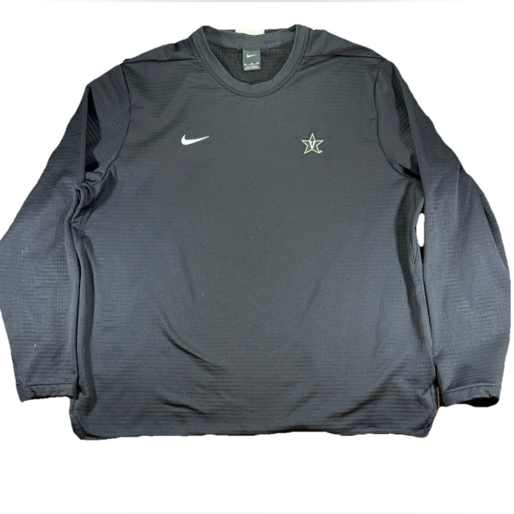 Nike Vanderbilt Commodores Waffle Knit Pullover Men's 2XL Black Coach Shirt